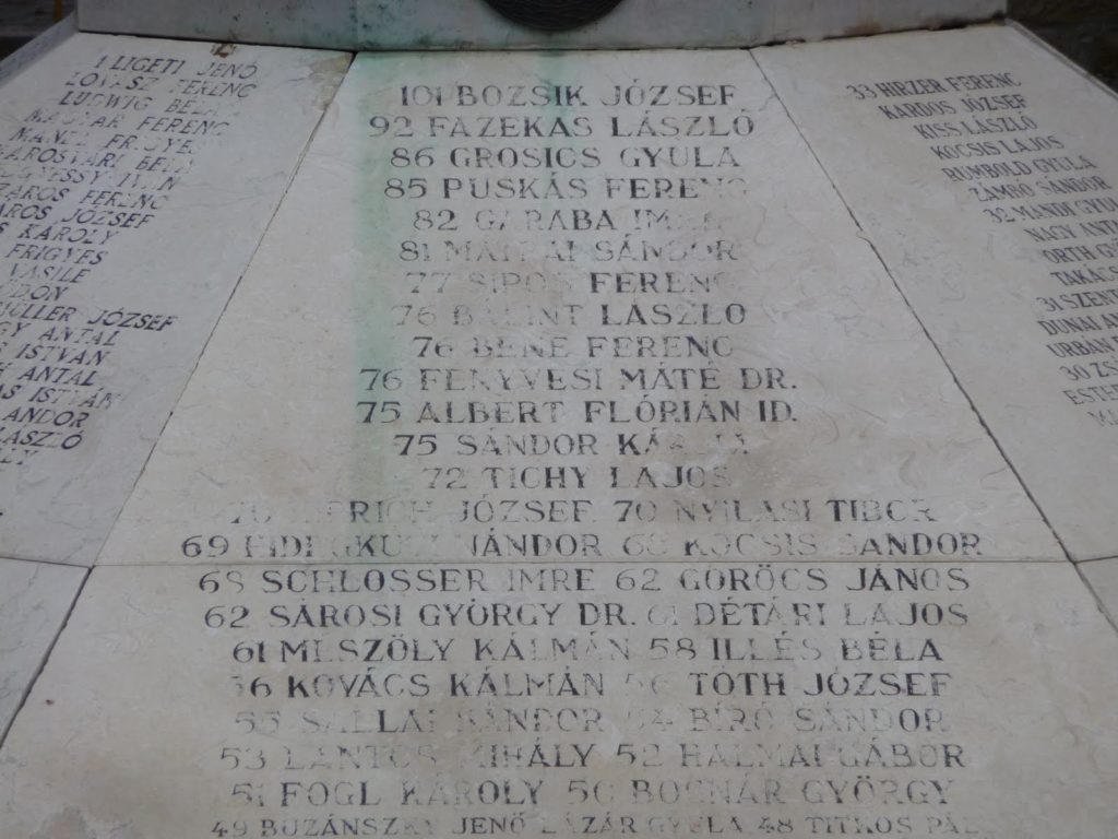 Names of players engraved in stone