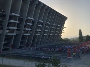 Queues of supporters outside the Braga Municipal Stadium